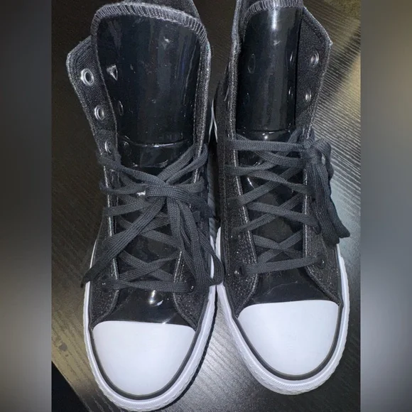 Converse Chuck Taylor All Star Lift Hi “Black Glitter” (Women’s 8.5) - Picture 3 of 8